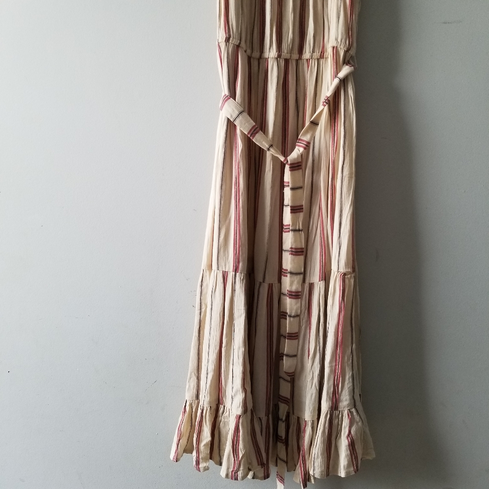 NEW  Nostalgia Striped Ruffle Off The Shoulders Dress Large - Picture 6 of 11